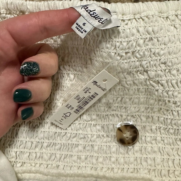 Nwt Madewell Linen-Cotton Puff-Sleeve Mini Dress 6 - Picture 7 of 7